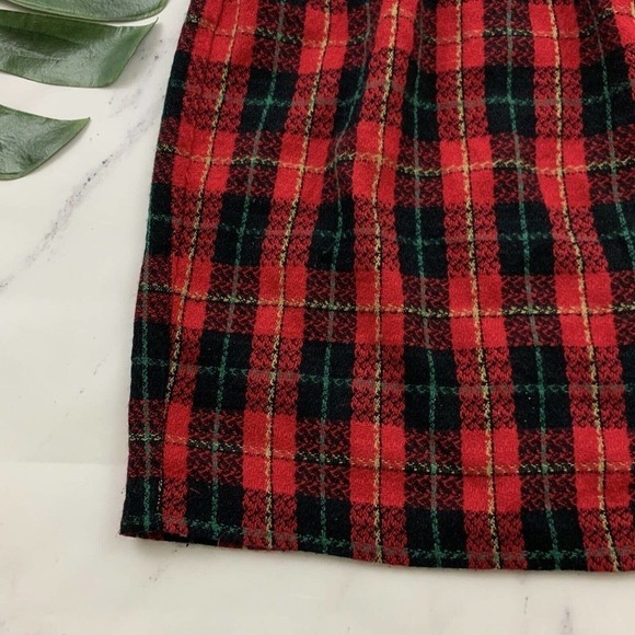 Ms Choice Womens Vintage Pencil Skirt Size 8 Red Black Plaid Woven 90s Pull On - Picture 4 of 9